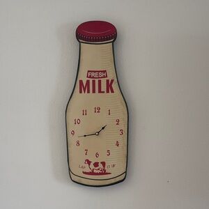 Retro Style Milk Bottle Wall Clock